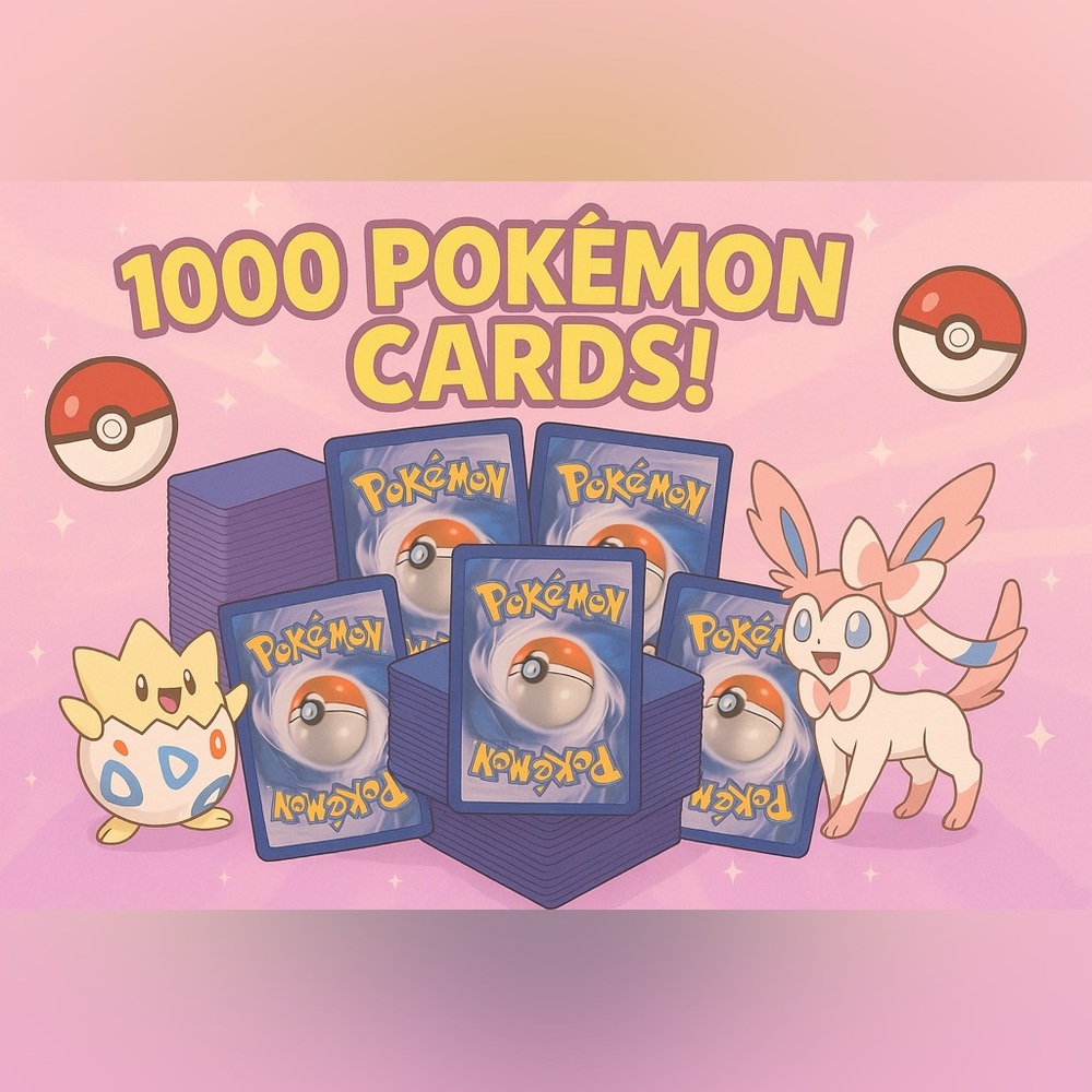 1000+ Pokemon Trading Card Lot